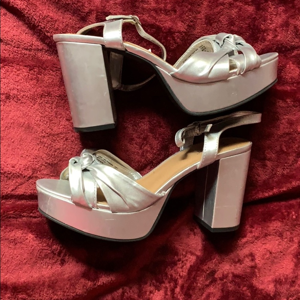Silver high heels